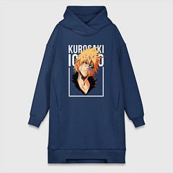 Женское худи-платье Bleach - Ichigo, цвет: тёмно-синий