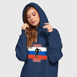 Женское худи-платье Russian Rugby, цвет: тёмно-синий — фото 2