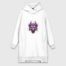 Женское худи-платье JAPANESE DRAGON, цвет: белый