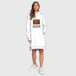 Женское худи-платье Russia - Союз, цвет: белый — фото 2