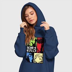 Женское худи-платье Space cowboys, цвет: тёмно-синий — фото 2