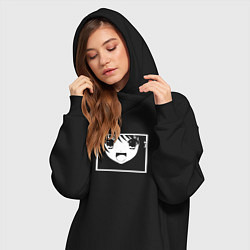 Женское худи-платье Улыбка Харухи Судзуми, цвет: черный — фото 2
