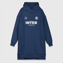 Женское худи-платье Inter Форма Чемпионов, цвет: тёмно-синий
