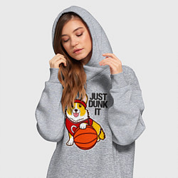 Женское худи-платье JUST DUNK IT корги, цвет: меланж — фото 2