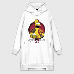Женское худи-платье Homer god of bar, цвет: белый