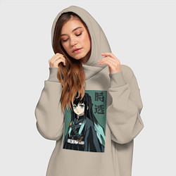 Женское худи-платье Хашира Тумана Токито, цвет: миндальный — фото 2