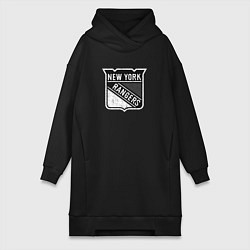 Женское худи-платье New York Rangers Серый, цвет: черный