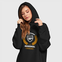 Женское худи-платье Лого Arsenal и надпись Legendary Football Club, цвет: черный — фото 2
