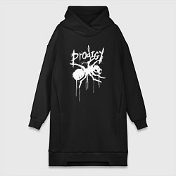 Женское худи-платье Draw white logo - Ant, цвет: черный