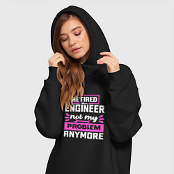 Женское худи-платье Инженер в отставке - Это больше не моя проблема, цвет: черный — фото 2