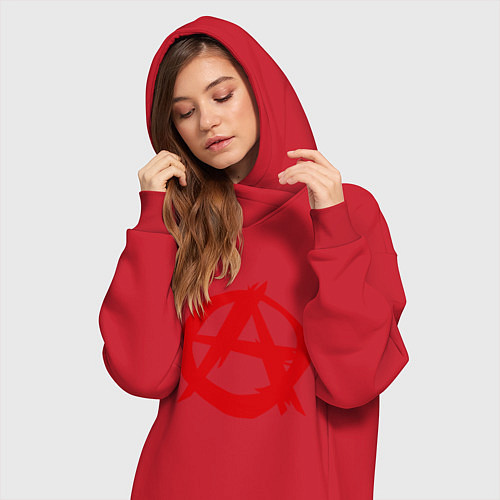 Женская толстовка-платье Символ анархии / Красный – фото 3