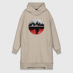 Женское худи-платье Stranger Things Moon, цвет: миндальный