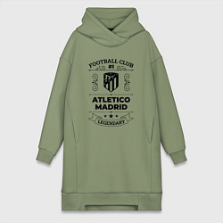 Женское худи-платье Atletico Madrid: Football Club Number 1 Legendary, цвет: авокадо