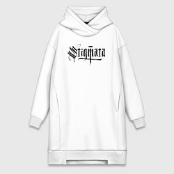 Женское худи-платье Stigmata логотип, цвет: белый