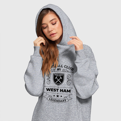 Женская толстовка-платье West Ham: Football Club Number 1 Legendary / Меланж – фото 3