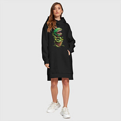 Женское худи-платье Plant - Piranha, цвет: черный — фото 2