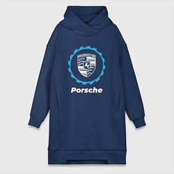 Женское худи-платье Porsche в стиле Top Gear, цвет: тёмно-синий