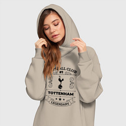 Женское худи-платье Tottenham: Football Club Number 1 Legendary, цвет: миндальный — фото 2