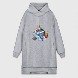Женское худи-платье WORLD TOUR, цвет: меланж
