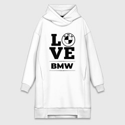 Женское худи-платье BMW love classic, цвет: белый