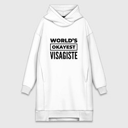 Женское худи-платье The worlds okayest visagiste, цвет: белый