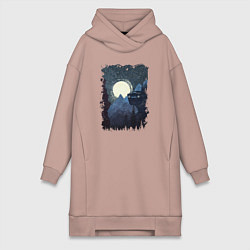 Женское худи-платье Джип и пропасть, цвет: пыльно-розовый