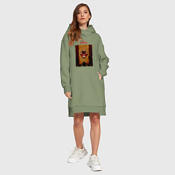 Женское худи-платье Культ Агнца - Cult of the lamb, цвет: авокадо — фото 2