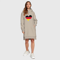 Женское худи-платье Сердце - Германия, цвет: миндальный — фото 2