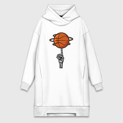 Женская толстовка-платье Баскетбольный мяч на костлявой руке