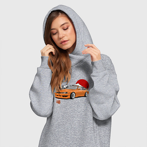 Женская толстовка-платье Silvia s14 JDM Retro Car / Меланж – фото 3
