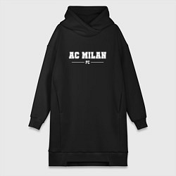 Женское худи-платье AC Milan football club классика, цвет: черный