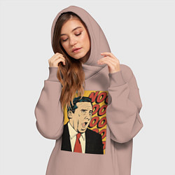 Женское худи-платье Майкл кричит нееееет - Офис, цвет: пыльно-розовый — фото 2