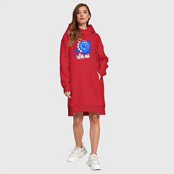 Женское худи-платье Blink 182 - клякса краски, цвет: красный — фото 2