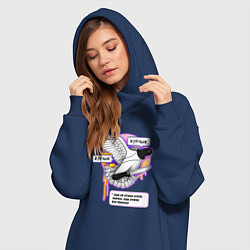 Женское худи-платье Голубь бунтарь, цвет: тёмно-синий — фото 2