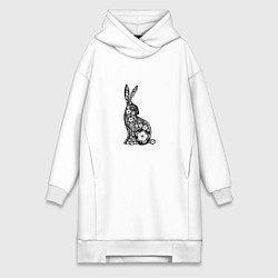 Женское худи-платье White-Black Rabbit, цвет: белый