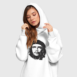 Женское худи-платье Че Гевара - рисунок, цвет: белый — фото 2
