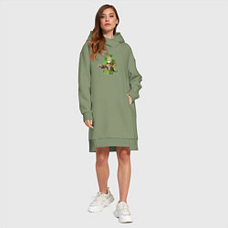 Женское худи-платье Коллеи Стажёр Лесного дозора, цвет: авокадо — фото 2