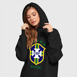 Женское худи-платье Brasil CBF, цвет: черный — фото 2