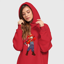 Женское худи-платье Марио на стиле, цвет: красный — фото 2