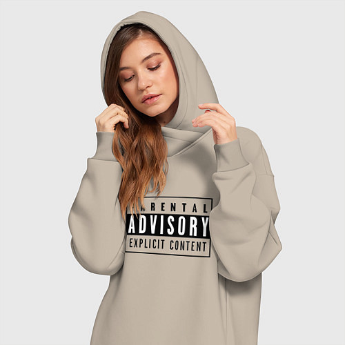 Женская толстовка-платье Имеет откровенное содержание - взрослый контент / Миндальный – фото 3