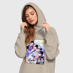 Женское худи-платье Этапы жизни Джотаро- JoJO, цвет: миндальный — фото 2