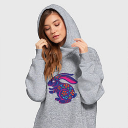 Женское худи-платье Violet Rabbit, цвет: меланж — фото 2