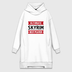 Женское худи-платье Skyrim: Ultimate Best Player, цвет: белый