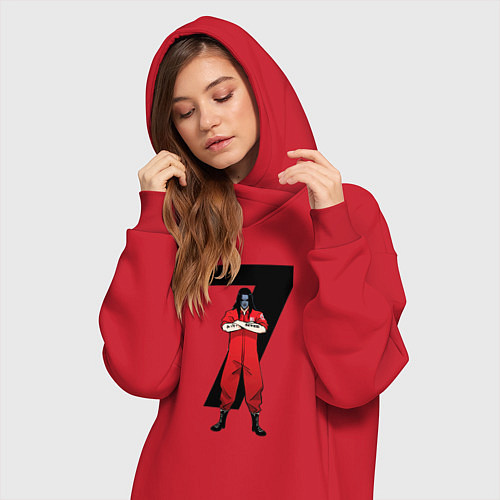 Женская толстовка-платье Slipknot Семерка / Красный – фото 3