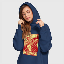 Женское худи-платье Сопротивление комбайнам, цвет: тёмно-синий — фото 2
