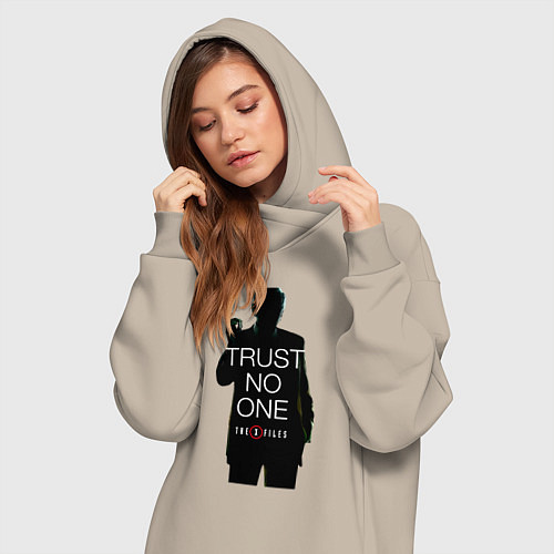 Женская толстовка-платье X files - курильщик / Миндальный – фото 3