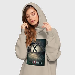 Женское худи-платье X - Files poster, цвет: миндальный — фото 2