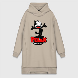 Женское худи-платье Felix the cat, цвет: миндальный