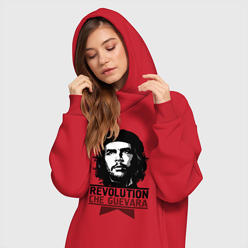 Женская толстовка-платье Revolution hero / Красный – фото 3