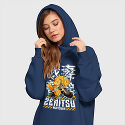 Женское худи-платье Зеницу истребитель демонов, цвет: тёмно-синий — фото 2